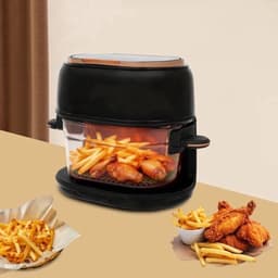 Heteluchtfriteuse Digitale 4L - 1350 W Vermogen - Touchscreen Bediening - Borosilicaatglas Mand - Voor Gezond Koken — thumbnail 3