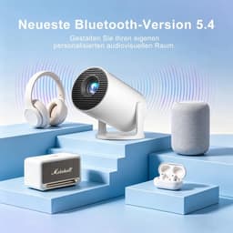 Mini Beamer - 1280 x 720 Resolutie Android 14 - 8000 Lumen Lichtsterkte - Draagbaar Wit - Smart Projector — thumbnail 5