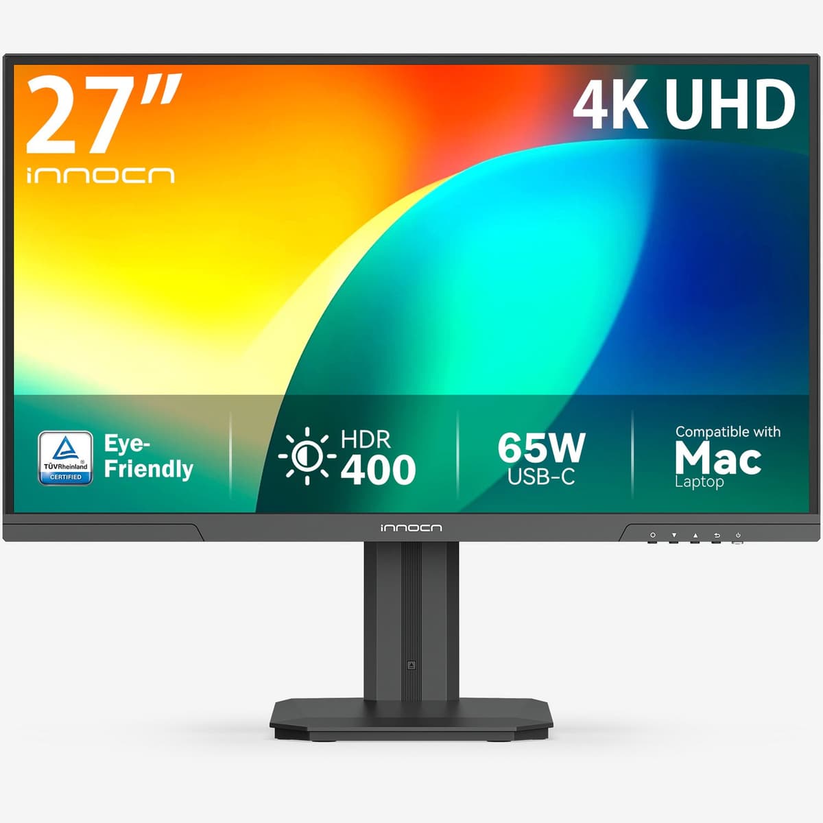 INNOCN 27 inch 4K IPS Monitor USB-C 65W met M.BOOK Mode voor Mac - Blauwlichtfilter - HDR 400 - In Hoogte Verstelbaar - Kantelbaar & Draaibaar — afbeelding 1