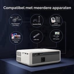 Beamer Full HD 1080p WiFi 6 Bluetooth - 20000 Lumen 1920 x 1080 Resolutie - LCD LED - Outdoor En Thuisbioscoop — thumbnail 4