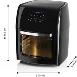 Digitale XL heteluchtfriteuse, 12 liter, bijzonder vetarme en zachte bereiding, 9 programma's, timerfunctie voor nauwkeurig koken en automatisch uitschakelen, zwart — thumbnail 4
