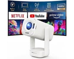 Draagbare Beamer Enige Uitvoering - 1080P Native Resolutie - LCD Scherm - Wit - Voor Thuisbioscoop En Gaming