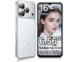 Blackview WAVE 7C Smartphone 4G - 16GB RAM - 128GB ROM - 6,56 inch - Android 16 Telefoon - 5000 mAh - Dual SIM - GPS - OTG - Zilver