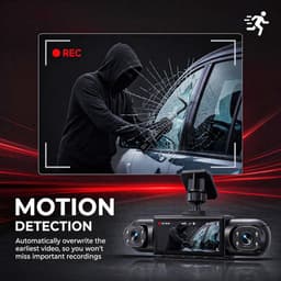 Dashcam autocamera, 4 kanalen, 360 graden, 8,9 cm (3,16 inch), geïntegreerd nachtzicht, bewegingsdetectie, 24/7 parkeermodus, achteruitrijhulp — thumbnail 2
