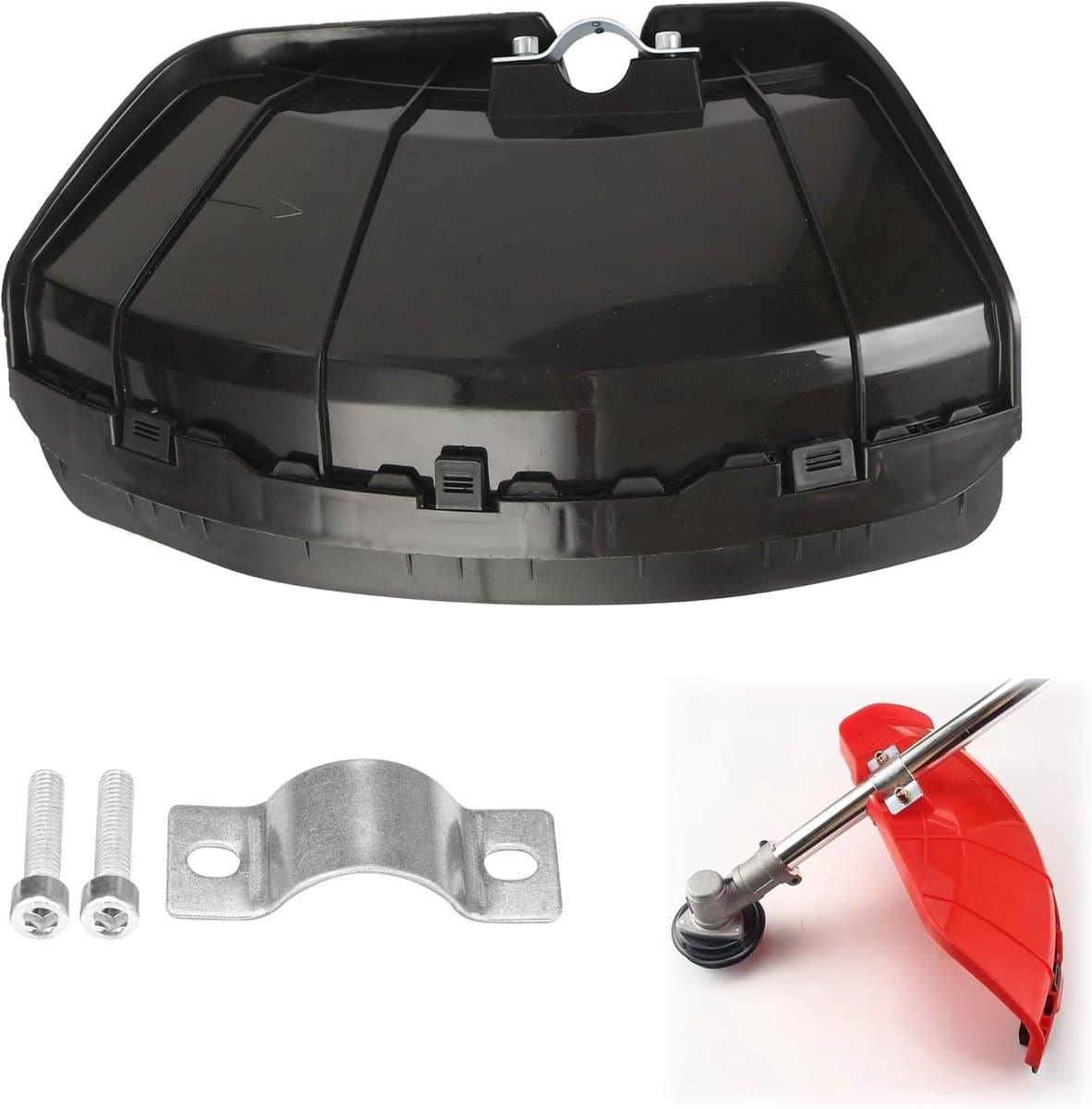 Bosmaaier beschermschild 28 mm - universeel - zwart - met 2 schroeven - voor bosmaaier en grasmaaier — afbeelding 1