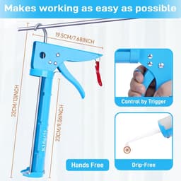 Sealing Gun Silicone Gun Set with Caulking Removal Tool and 2 Silicone Nozzles for Caulking Removal, Bathroom & Shower - ShopVlot — thumbnail 2