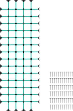 Klimnet voor kinderen met installatiebasis voor houten frames van 91,4 cm × 274,3 cm, 453,6 kg capaciteit vrachtklimnetladder voor speelplaatsen, boomhutten, schommelsets en — thumbnail 1