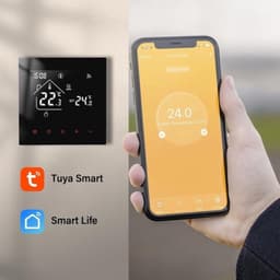 Slimme programmeerbare wifi-thermostaat - voor ketelverwarming - met touchscreen, zwart, Tuya-app en Smart Life - Beok TDR89B-WIFI-WPB — thumbnail 3