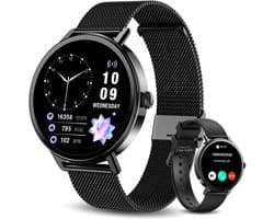 Blackview Dames Smartwatch - X30 - 1,26 inch Sporthorloge - AMOLED Fitnesstracker - Slimme Horloges - Ondersteunt Bellen Bluetooth - Hartslagmeting en Zuurstofsaturatiemeting - voor Android en iOS - Zwart