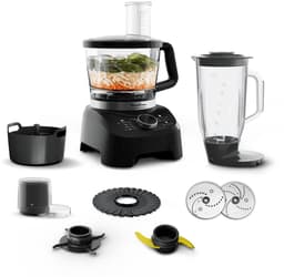 Moulinex DoubleForce Foodprocessor, 1000 W, 28 Functies, Kom 3 L, Blender, Zwart, FP8318F0 — thumbnail 1