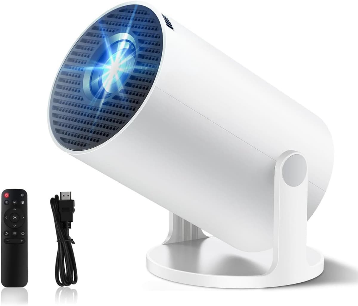 SNJY® Mini Beamer - Mini Projector - Beamer Full HD - 180° Rotatie - Wit — afbeelding 1