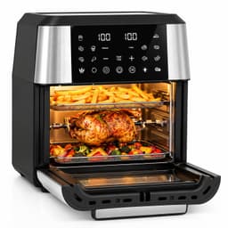 ITRONIQ Airfryer Oven XXL 12L – Heteluchtfriteuse 1800W – 12 Programma's – Rotisserie – Digitaal Touchscreen – RVS – Zwart — thumbnail 1