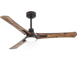 Goedewaere Plafondventilator Dual Wood - Lamp - Afstandsbediening - Timer - Slaapkamer - Bruin - 132cm