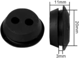 2 x brandstoftank rubberen tubes gassnijder benzine tanktuit universele brandstofleiding buisafdichting bosmaaier trimmer grasmaaier, Ø 20 mm 2 gaten — thumbnail 3