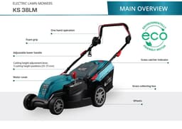 Könner & Söhnen KS 38LM - Elektrische Grasmaaier - 1400W - 38cm - Ergonomische Handgreep - 5-Positie Hoogteverstelling — thumbnail 4