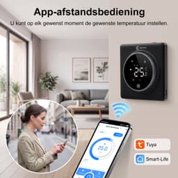 CONENTOOL WiFi Slimme Thermostaat - elektrische vloerverwarming - App & spraakbesturing - zwart - 16A — thumbnail 2