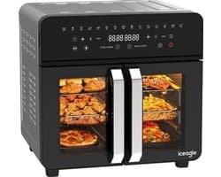 Airfryer – Heteluchtfriteuse – Friteuse – Heteluchtoven – Gezond Koken – 23L XXL Inhoud – Dual-Zone Met Koekprogramma’s & Verlichting