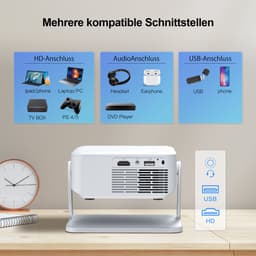Android Beamer WiFi6 & BT 5.0 Portabler Projektor Mini Beamer LCD-Beamer (1280x720dpi px, interner Lautsprecher, Android 11.0 mit über 7.000 Apps) — thumbnail 5