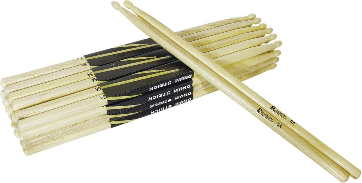 Dimavery DDS-5A Drumstokken - Eiken - Houten tip - Dikte 5a - Drumsticks - 2 Stuks Drumstick / Drums — afbeelding 1