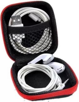 Oortjes opberg hoesje - Case - Etui - Organizer - Voor oordopjes en laadkabels - USB - Blauw — thumbnail 2