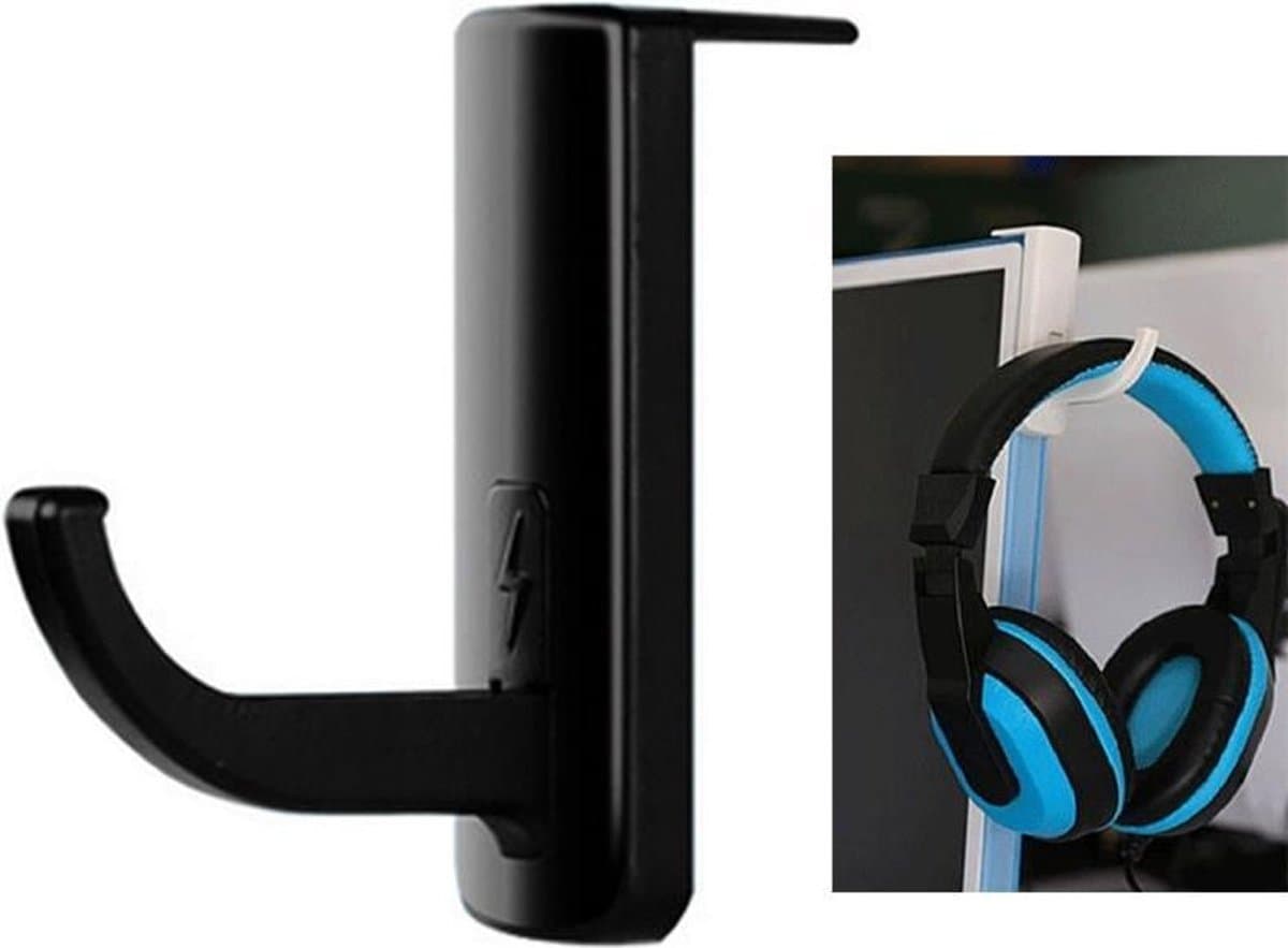 Universeel hoofdtelefoon Hanger PC Monitor Desk Headset Stand houder haak (ZWART) — afbeelding 1