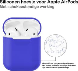 Hoesje - Geschikt voor Apple Airpods 2 - Siliconen Hoes met Clip - Silicone Case Cover - Donkerblauw — thumbnail 3