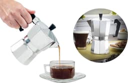 Percolator 3 Kops - Mokkapot Coffee Espresso Maker - Italiaanse Koffiepot Moka Express Pot - 150ml - Zilver Kleurig — thumbnail 5
