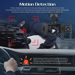 Dash Cam 1080P met 3 Kanalen, WiFi en Nachtzicht - Volledige HD Autobewakingscamera — thumbnail 3