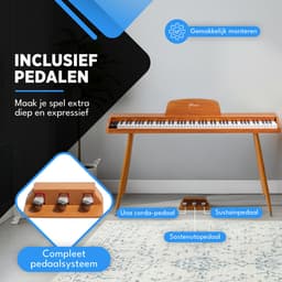 Finesse Digitale Piano - 88 Gewogen Toetsen - met Pedalen & Kruk - Keyboard Piano - Elektrische Piano - Volwassene & Kind — thumbnail 2