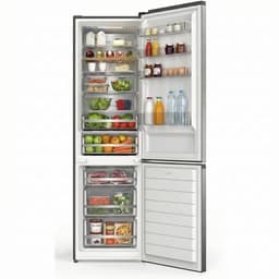 Heinner HCNF-HM377INVDGHC Koel-vriescombinatie 377 L – No Frost – Inverter – Touch Display – InoxCool Technologie – Houten Wijnrek – Donkergrijs – 5 Jaar Garantie — thumbnail 4