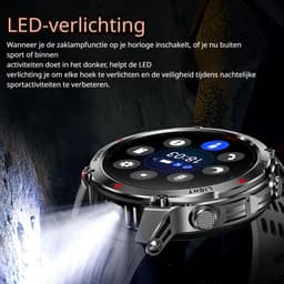 DrPhone ChronaX Titan GPS Smartwatch – Bluetooth Bellen – Waterdicht – Hartslag/Slaap/Bloedzuurstof metingen – 1.46' HD – Heren Dames - Led licht - Nederlands App + Horloge taal – Zilver — thumbnail 5