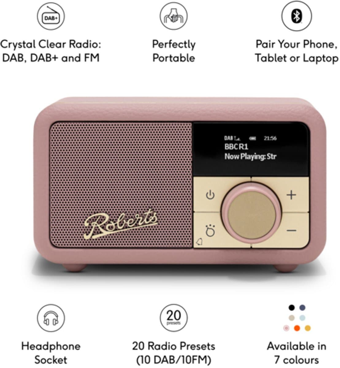 DAB+ radio ROBERTS Revival Petite 2 dusty pink — afbeelding 1