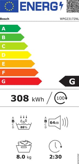 Bosch - WPG23172NL - Condensdroger - 8 kg Capaciteit - Zwart/Grijs — thumbnail 2