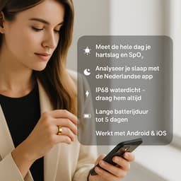 SyncGear Smart Ring - Slimme Ring voor Dames Inclusief Oplaadcase – Stappenteller - Activity Tracker - SpO2 - Zonder Abonnementskosten - IP68 Waterdicht - Nederlandse App - Maat 8 (Europese Maat 57) - Kleur: Rose Goud — thumbnail 5