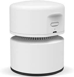 Mini stofzuiger-kleine stofzuiger-Bureaustofzuiger - Mini-bureaustofzuiger, energiebesparend - Tot 400 minuten batterijduur - Draadloos 360º roterend ontwerp - Geschikt voor toetsenborden/thuis/kantoor - Wit - 10,5 x 8 cm — thumbnail 1