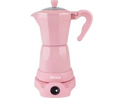 Jocca elektrische Italiaanse koffiemachine 6 kopjes – 480 W – 360° draaibasis – Roze