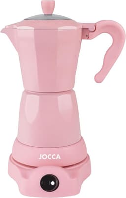 Jocca elektrische Italiaanse koffiemachine 6 kopjes – 480 W – 360° draaibasis – Roze — thumbnail 1