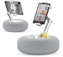 Tabletstandaard - Compatibel met 4,7-13 Inch Kindle/Telefoon/Tablet - Verstelbare Telefoonstandaard - voor Het Bekijken Van Video's Op Bed Of Bank, Zacht en Comfortabel - Grijs — thumbnail 1