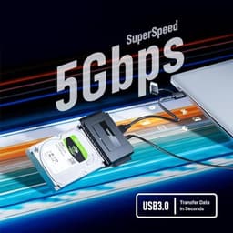 SATA naar USB harde schijf adapter - Externe lezer voor 2,5/3,5 inch HDD/SSD met USB C datakabel — thumbnail 3