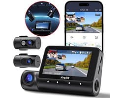 A8 Dashcam 5K/4K+1080P+1080P - Ultra 5K resolutie - 3 Channel Dash Cam - 170 graden kijkhoek - Parkeerbeveiliging 3 Parking Modes - Wifi - Gps - 170 + 150 graden kijkhoek - G Sensor - Full HD achter camera