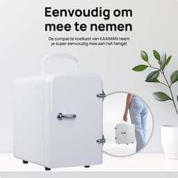 Kaaiman® Mini Koelkast 4L - Kleine Koelkast 12V/220V - Cosmetische Koelkast - Warm en Koud Functie - Skincare Fridge - Mini koelkast Slaapkamer - Wit — thumbnail 3