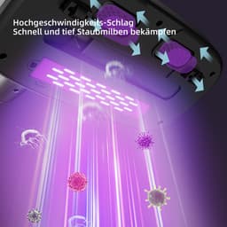 CHIWIN Matras Huisstofmijt Stofzuiger - Draadloze Bank Reiniger met UV-C Lamp - Handheld Bed Stofzuiger - 10000Pa Zuigkracht en Extra Breed 280mm Mondstuk - 95% Mijtverwijdering - 8000x/min Kloppen - Combineert Zuigen, Kloppen en UV-licht — thumbnail 2
