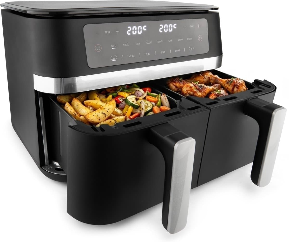 Vivid Green Airfryer 11L - Dubbele Mand - PFAS-vrij - Dual Zone met SYNC – XXL - 2950W — afbeelding 1
