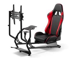 VDD Gaming - Racestoel - Race simulator - Sim Racing Cockpit - Racestoelen - Racing seat - Cockpit - Racing cockpit - Race simulator compleet - Race sim stoel - Cockpit Simulator - Volledig Verstelbaar - Met beeldscherm Bevestiging - Incl. Race stoel