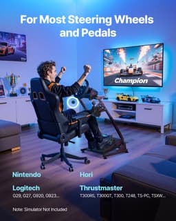 VEVOR Stuurwielstandaard Verstelbare En Opvouwbare Simulatorstandaard voor Logitech G29 G27 G920 G923, Thrustmaster T300rs T300gt T248 Ts-Pc Tsxw Gaming Cockpit, Pedalensimulator Niet Inbegrepen — thumbnail 3