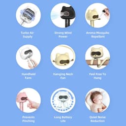 Kinderwagenventilator met USB Oplaadbare Batterij - Handventilator en Tafelventilator voor Gezinnen — thumbnail 4