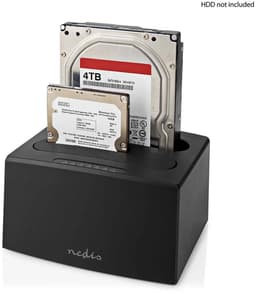 Nedis Docking Station voor Harde Schijf - USB 3.2 Gen1 - USB Type-A - 2 Schijven - 2.5 / 3.5 " - Kaartlezer - Docking - Desktop — thumbnail 1