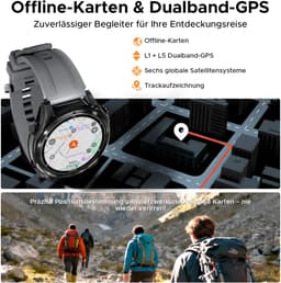 DOOGEE Anywise W1 Pro -Militair smartwatch-AI spraakbesturing-5ATM-Dual band GPS-Offline kaarten-170 sportmodi-1,43 inch AMOLED-Fitnesstracker-Bellen en gebeld worden-18 dagen extra lange batterijduur-Zaklamp-Geschikt voor Android en iPhone — thumbnail 5