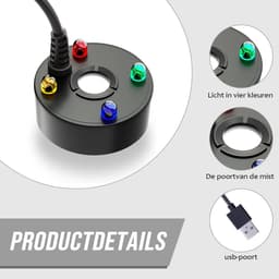 longziming Ultrasone Mistmaker – Mini Vernevelaar met 4 LED-Lampjes – Stil – Kleurveranderend – Voor Vijver, Aquarium, Halloween en Decoratie - tuinfonteinaccessoires — thumbnail 3