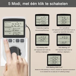 Digitaal Thermostaat Stopcontact met Temperatuurregeling en Timer voor Verwarming en Koeling — thumbnail 4